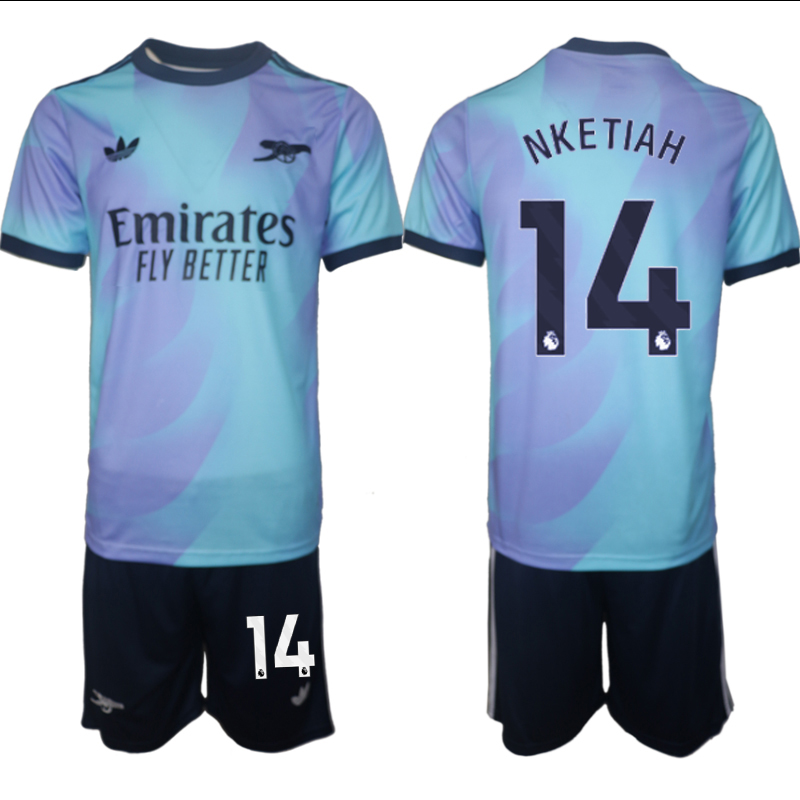 Men 2024-2025 Club Arsenal away Purple blue #14 Soccer Jersey